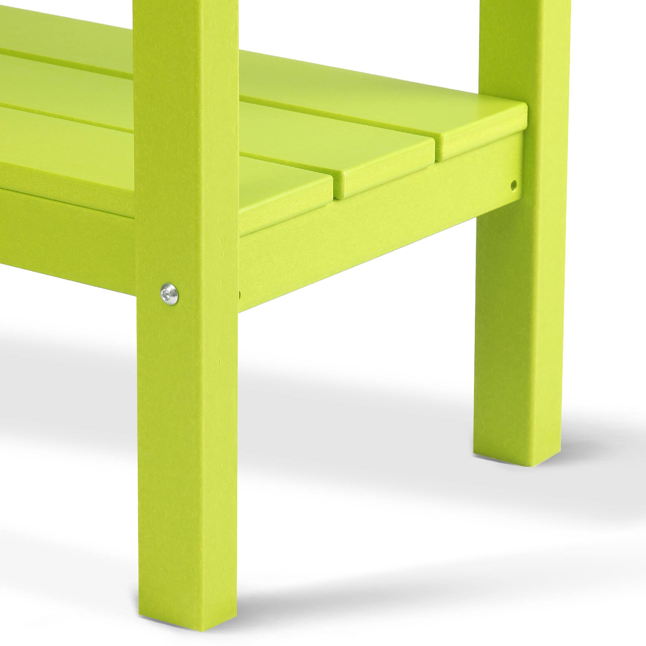 Alt View 4. WestinTrends - WestinTrends Malibu 55" Outdoor Patio HDPE Adirondack 2-Tier Shelf Console Table - Lime.