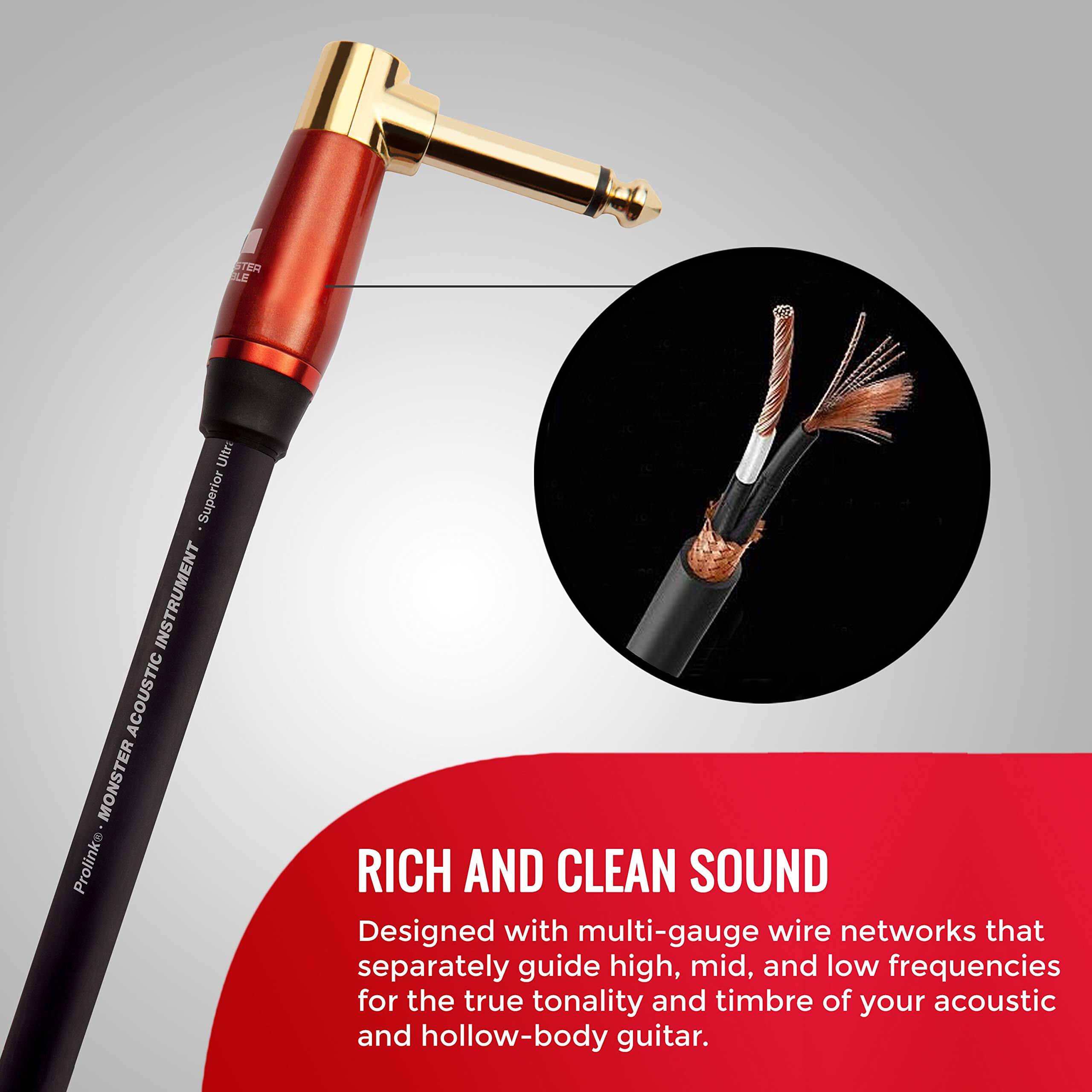 STERLE Ultr: Superior INSTRUMENT ACOUSTIC MONSTER Prolink  
RICH AND CLEAN SOUND  
Designed with multi-gauge wire networks that separately guide high, mid, and low frequencies for the true tonality and timbre of your acoustic and hollow-body guitar.