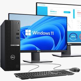 Dell - Refurbished Excellent - OptiPlex SFF Desktop Computer PC | Intel i5-10th 3.10GHz | 16GB DDR4 RAM | 256GB SSD | Dual 22" LED | Wi-Fi | Win11 - Black