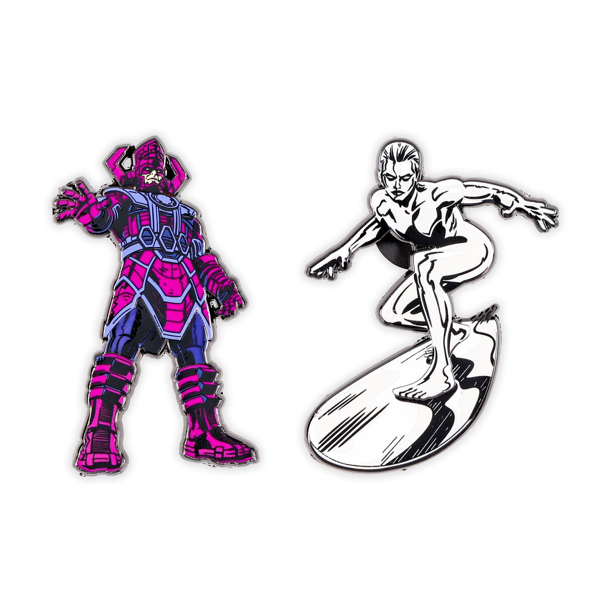 SalesOne LLC - Marvel Studios Fantastic Four Galactus and Silver Surfer 2-Piece Enamel Pin Set - Multi-Colored