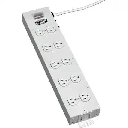Front. Tripp Lite - Eaton Tripp Lite Series Power It! 10-Outlet Power Strip, 15 ft. (4.57 m) Cord - NEMA 5-15P - 10 NEMA 5-15R - 15ft - Unknown.
