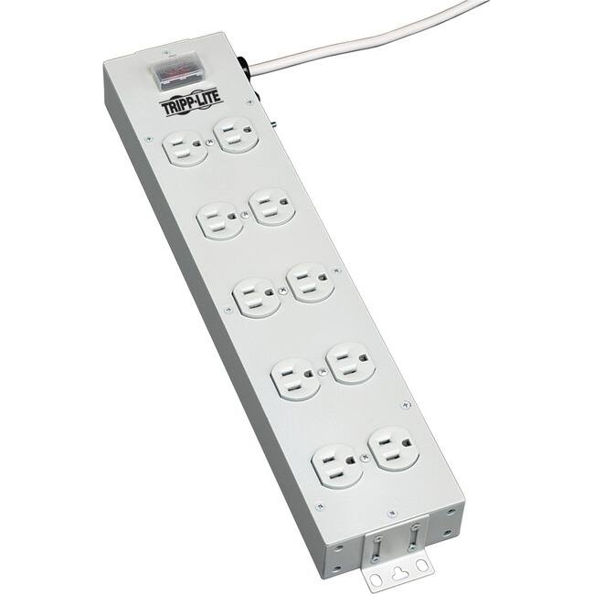 Front. Tripp Lite - Eaton Tripp Lite Series Power It! 10-Outlet Power Strip, 15 ft. (4.57 m) Cord - NEMA 5-15P - 10 NEMA 5-15R - 15ft - Unknown.