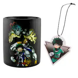 Just Funky - My Hero Academia Deku 11 Ounce Mug & Air Freshener Set - White/Black