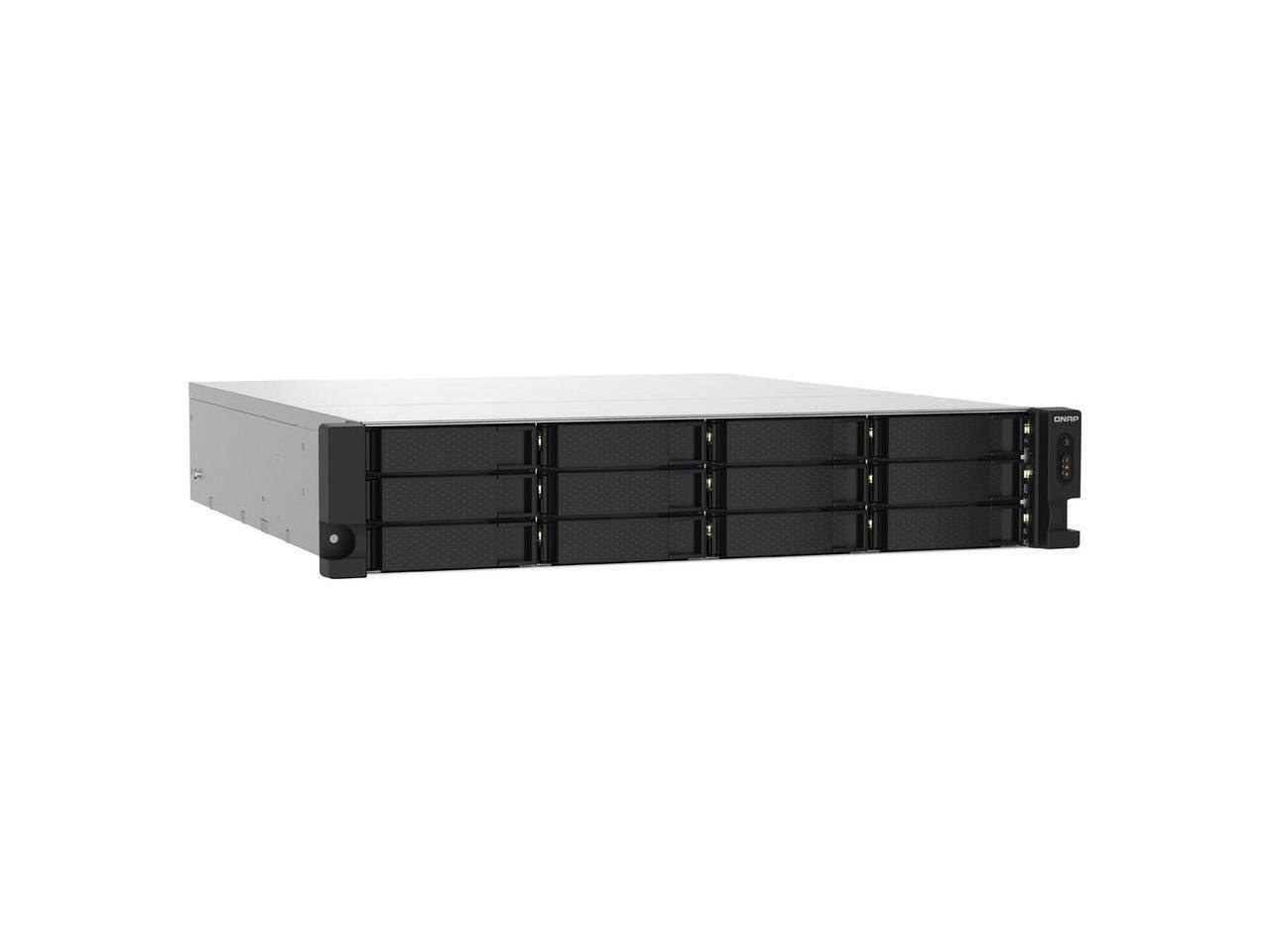 Alt View 1. QNAP - TS-1232PXU-RP-4G-US QNAP 2U 12-Bay ARM-based 2.5G &10G NAS - Black.