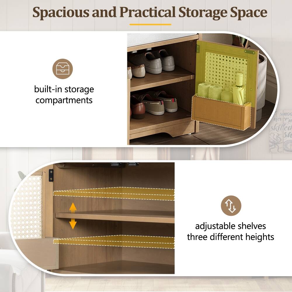 Spacious and Practical Storage Space

- built-in storage compartments
- adjustable shelves three different heights