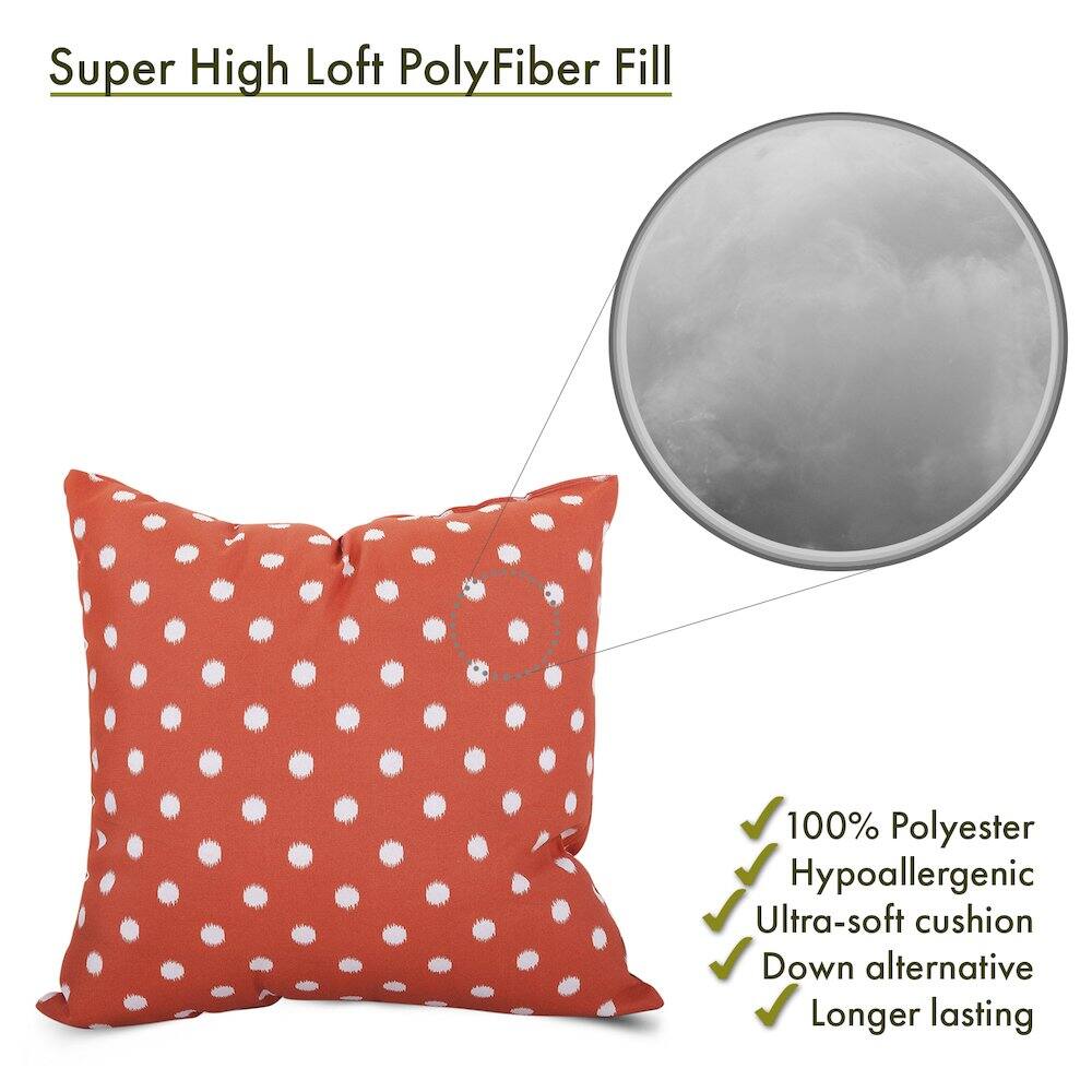 Super High Loft PolyFiber Fill

- 100% Polyester
- Hypoallergenic
- Ultra-soft cushion
- Down alternative
- Longer lasting
