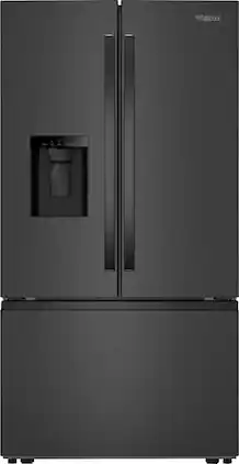 Whirlpool - 29.58 cu. ft. French Door Bottom Freezer Refrigerator with More space with Family-Sized Capacity - Black Stainless Steel