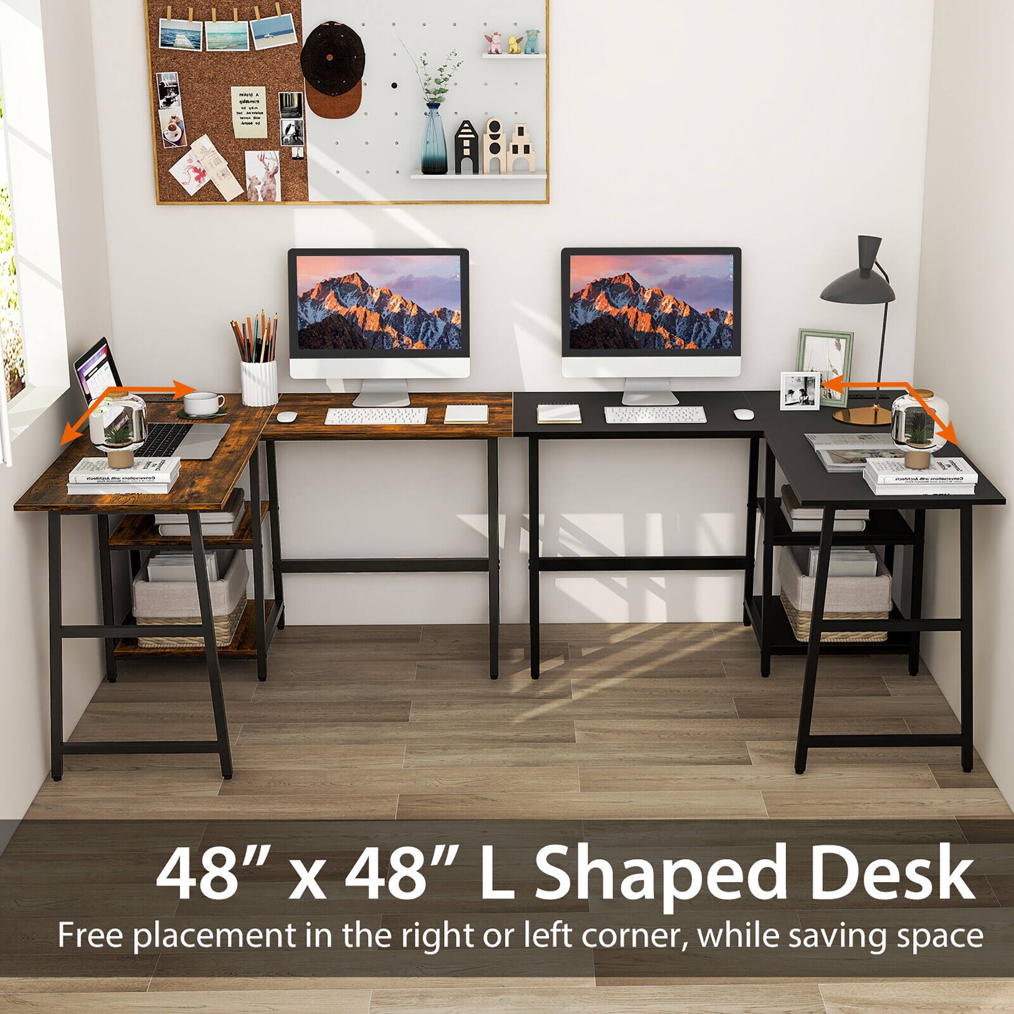 48" x 48" L Shaped Desk
Free placement in the right or left corner, while saving space