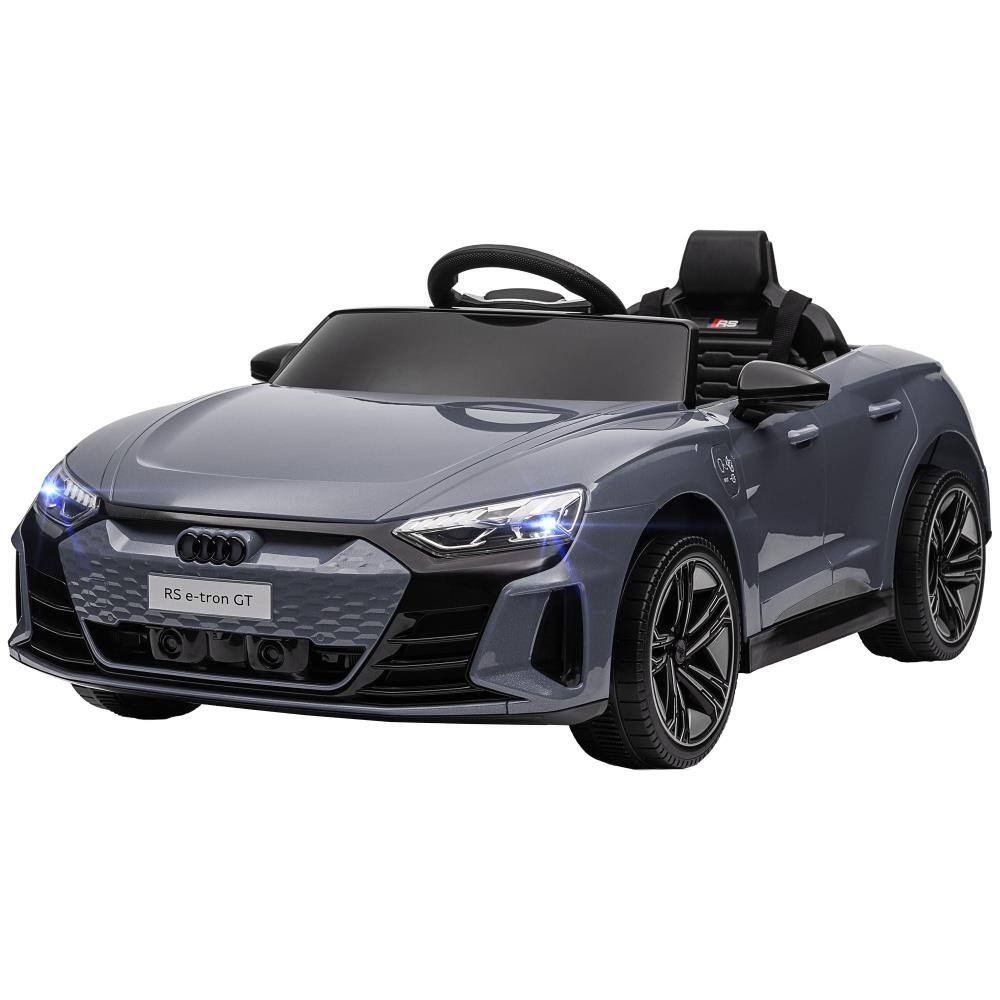 Front. BreeBe - Aosom 12V Audi RS E-tron GT Kids Ride-On Car with Remote, 4-Wheel Suspension, Horn, Music, Lights, 3.1 MPH - Gray.