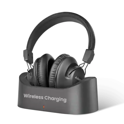 Front. Avantree - Audition 3 - Bluetooth Over-Ear Headphones with Wireless Charging Dock.