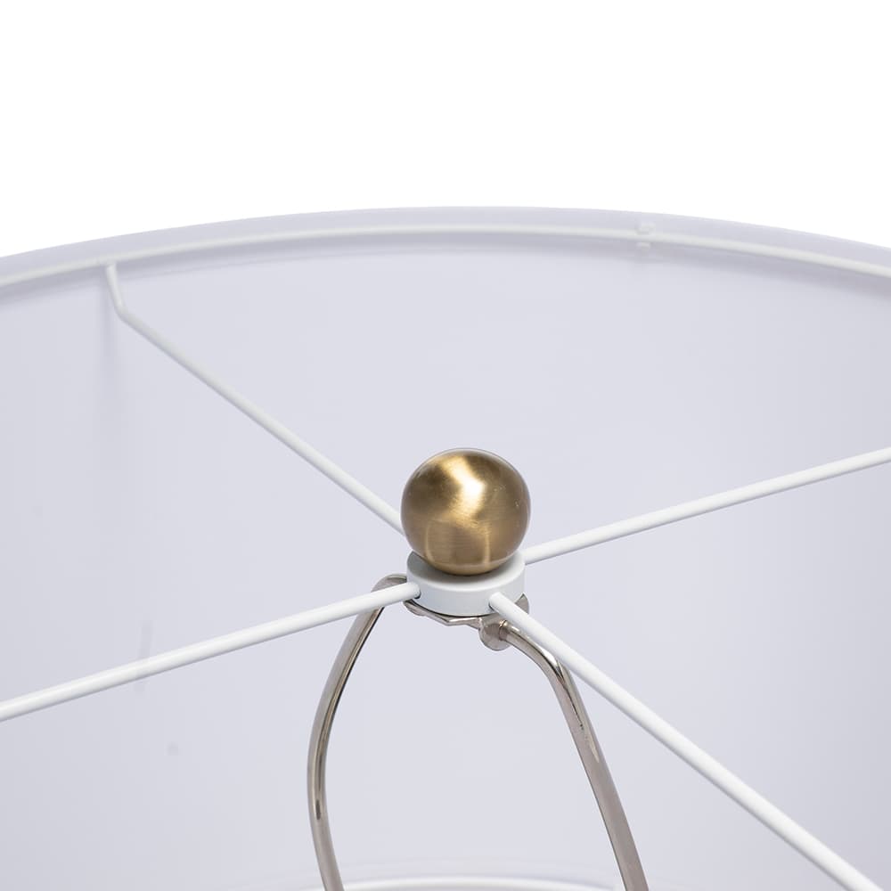 Alt View 1. Luckbyte - D16x26.5" White Marble Cube Table Lamp Gold Base Body Lamp Shade Assembly Required.