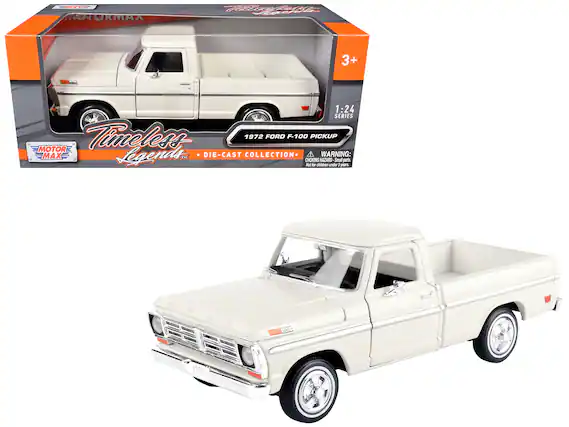 7 MNORMA IVEG CToNl Gul
3+
1:24 SERIES
Timeless
1972 FORD F-100 PICKUP
MOTOR MAX Legends DIE-CAST COLLECTION
WARNING: TM a CHOKING HAZARD Small parts Not for children under 3 years.
FORD
Dad