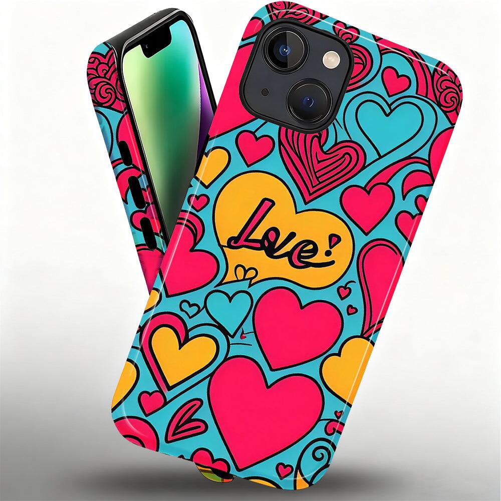 Alt View 1. Finnhomy - Smartphone Case for iPhone - Dual-Layer Heavy Duty Protective Cover - Love in Color - Love in Color for iPhone 14.