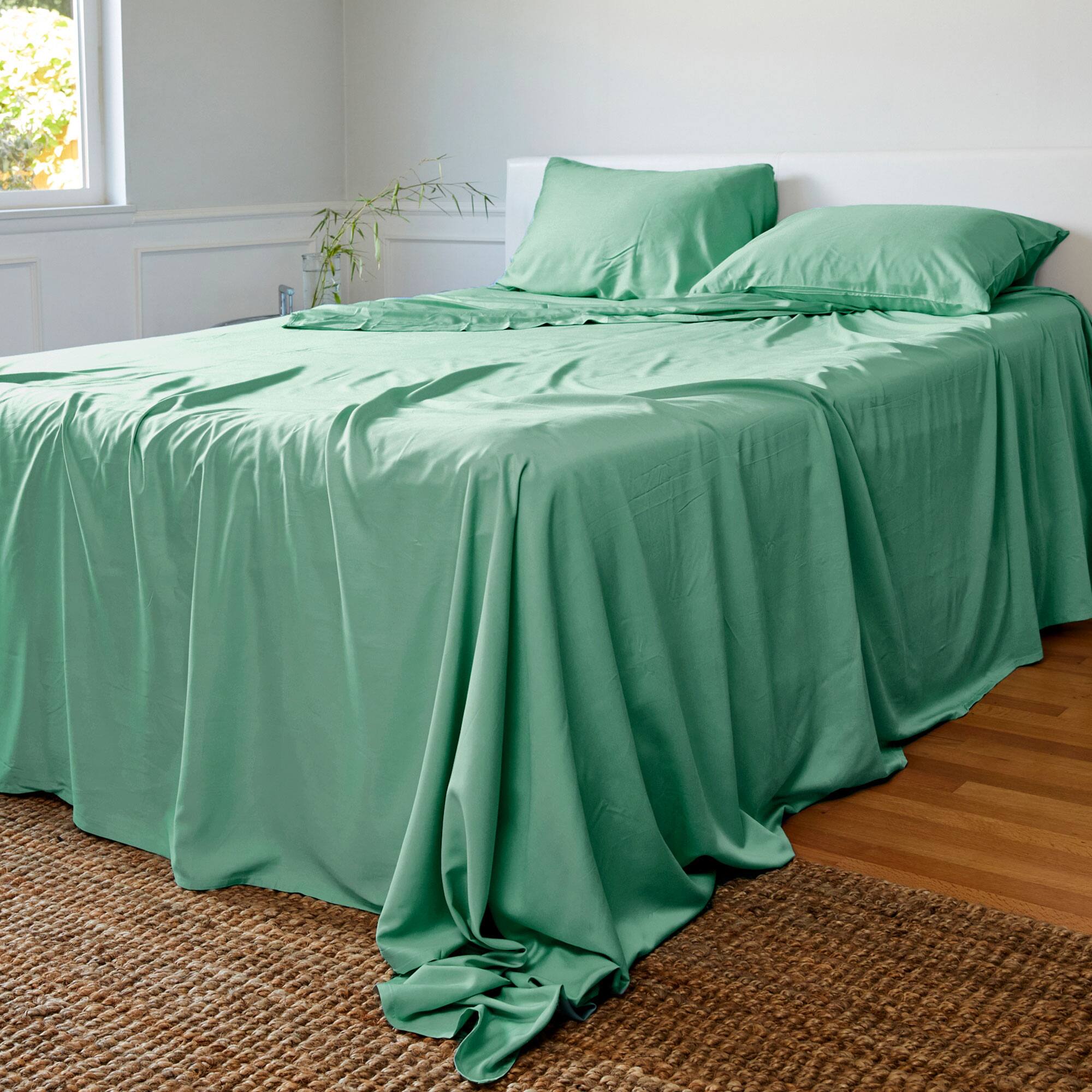 Alt View 5. BedVoyage - Luxury 100% viscose from Bamboo Bed Sheet Set - Green.