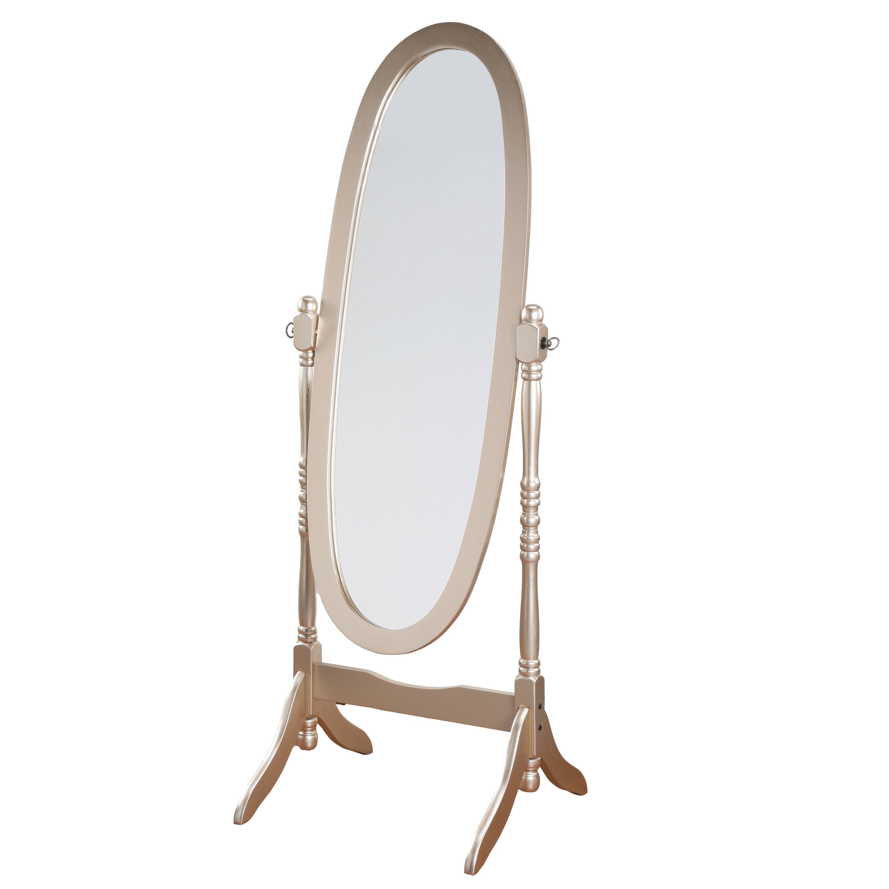 Alt View 1. BreeBe - Traditional Queen Anna Style Wood Floor Cheval Mirror, Gold Finish - Gold.
