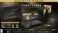 AVAILABLE MAY 27, 2026 - PRE-ORDER NOW*
007™
FIRST LIGHT
LEGACY EDITION
DELUXE EDITION DLC PACK
- GLEAMING PACK
- 4 EXCLUSIVE OUTFITS
- NEW WEAPON SKIN
- GOLDEN GUN FIGURINE
- STEEL CASE WITH MAGNET
- CERTIFICATE OF AUTHENTICITY
- BASE GAME
EXCLUSIVE SKINS
- GOLDEN GUN FIGURINE
- STEAM EXCLUSIVE DLC SKINS
RATING PENDING RP ESRB
DELUXE EDITION DLC PACK
- EXCLUSIVE SKINS
STEAM EXCLUSIVE DLC PACK
GOLDEN GUN FIGURINE
- WITH SECRET COMPARTMENT
STEEL CASE WITH MAGNET
CERTIFICATE OF AUTHENTICITY
BASE GAME
AMAZON
MGM STUDIOS
GLACIER
DELPHI