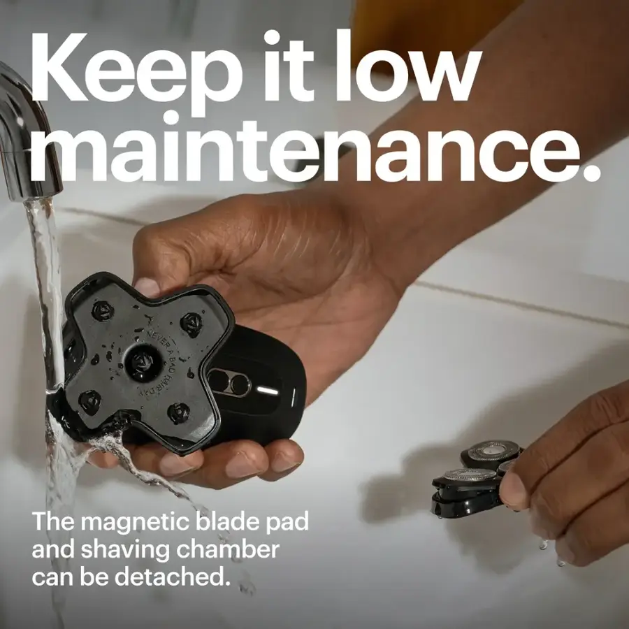 Keep it low maintenance. The magnetic blade pad and shaving chamber can be detached.