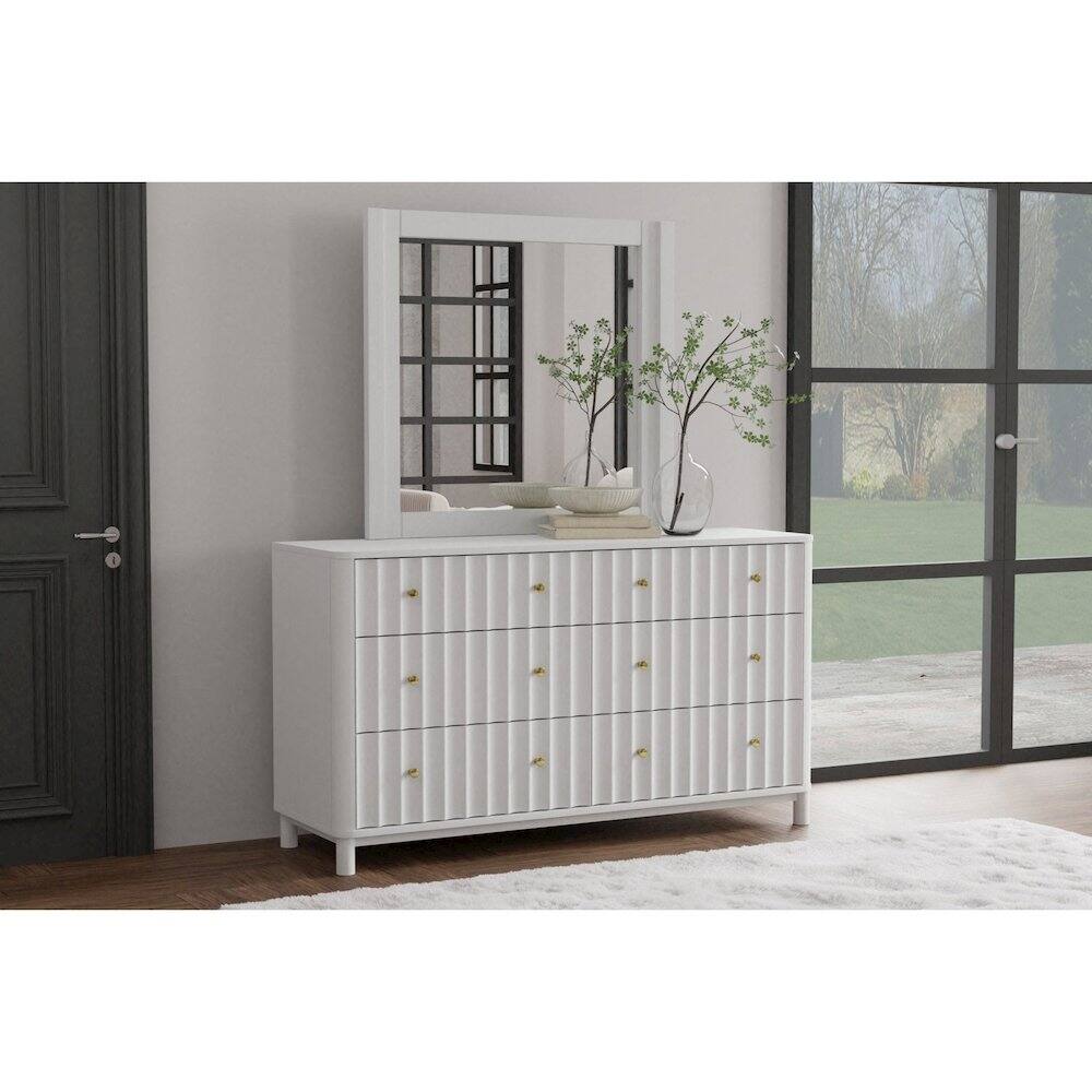 Angle. Alpine Furniture - Stapleton Mirror - White.