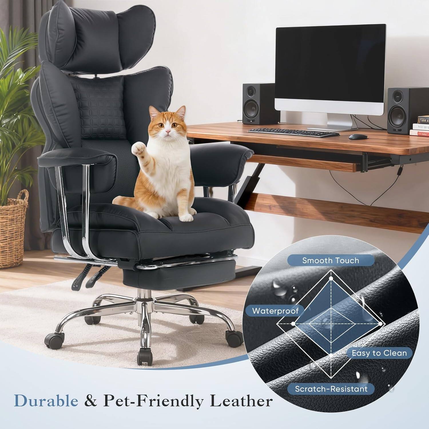 Smooth Touch Waterproof Easy to Clean Scratch-Resistant Durable & Pet-Friendly Leather