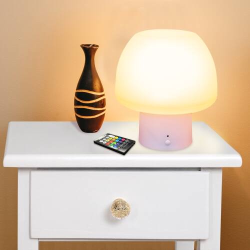 Left. Xtreme - Multi-Color LED Accent Mushroom Lamp with White Base and Remote Control - White.