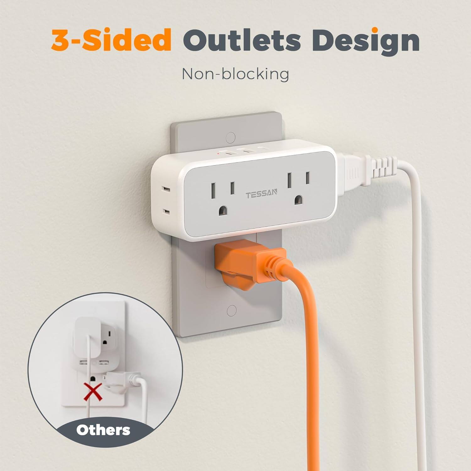 3-Sided Outlets Design  
Non-blocking  

TESSAN  

Others