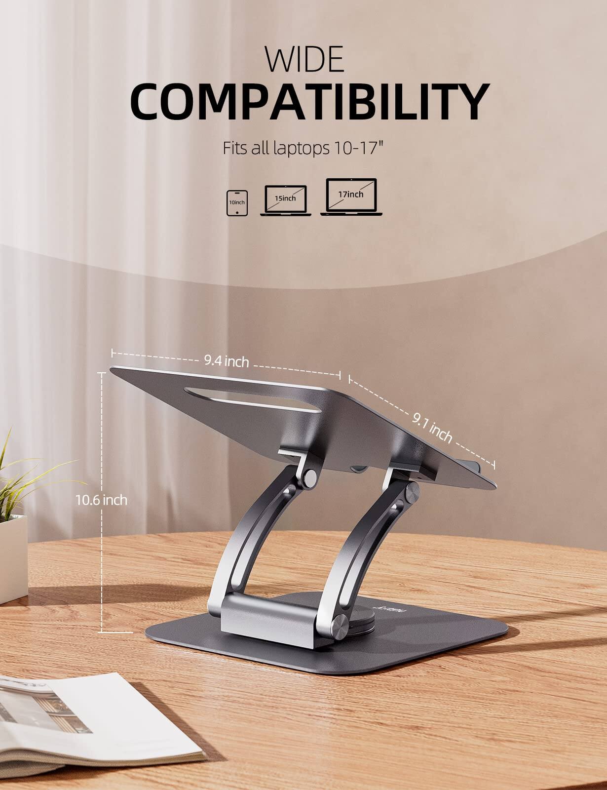 WIDE COMPATIBILITY  
Fits all laptops 10-17"  
10inch 15inch 17inch  
9.4 inch 9.1 inch 10.6 inch