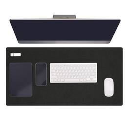 Unique Bargains - 31.5" x 15.7" Large Felt Desk Pad, Non-Slip Desk Mat Full Table Mouse Pad for Laptop Computer Writing Desk Gaming Home - Black