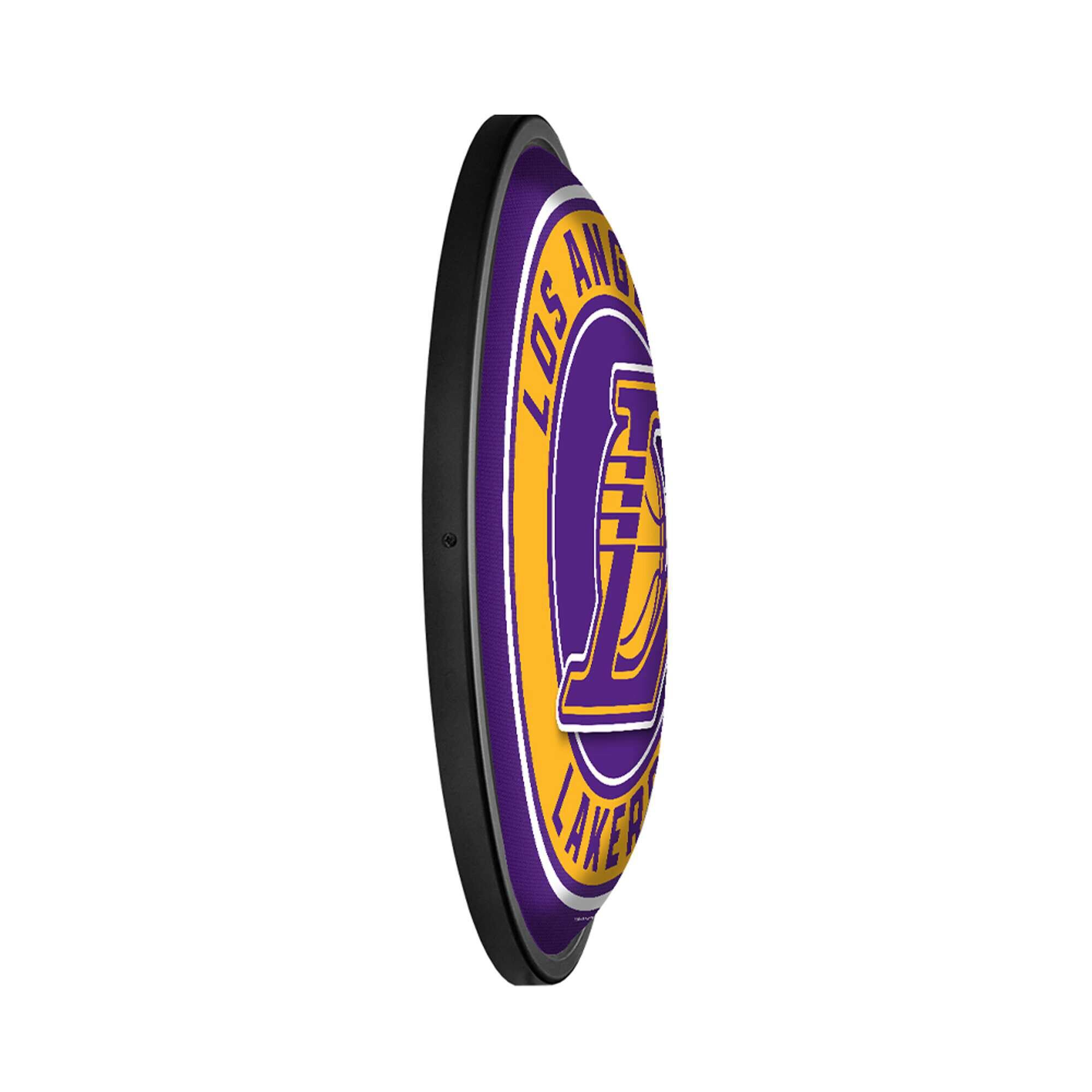 Alt View 2. The Fan-Brand - Los Angeles Lakers 18'' Round Slimline Illuminated Wall Sign - Multicolor.