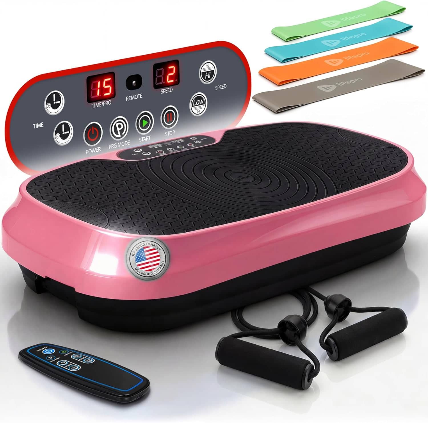 LifePro - Waver Mini Vibration Plate – Whole Body Exercise Machine for Weight Loss, Muscle Toning & Lymphatic Drainage - Pink