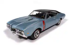 PopMarket - American Muscle 1968 Oldsmobile Holiday Coupe 442 Hemmings Muscle Machines - Code F Teal Frost 1/18 - COLLECTIBLES - Multicolor