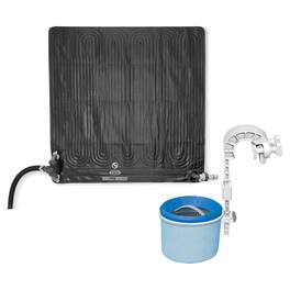 Intex - Solar Mat Water Heater - Bundled w/ Wall-Mounted Automatic Skimmer - Black