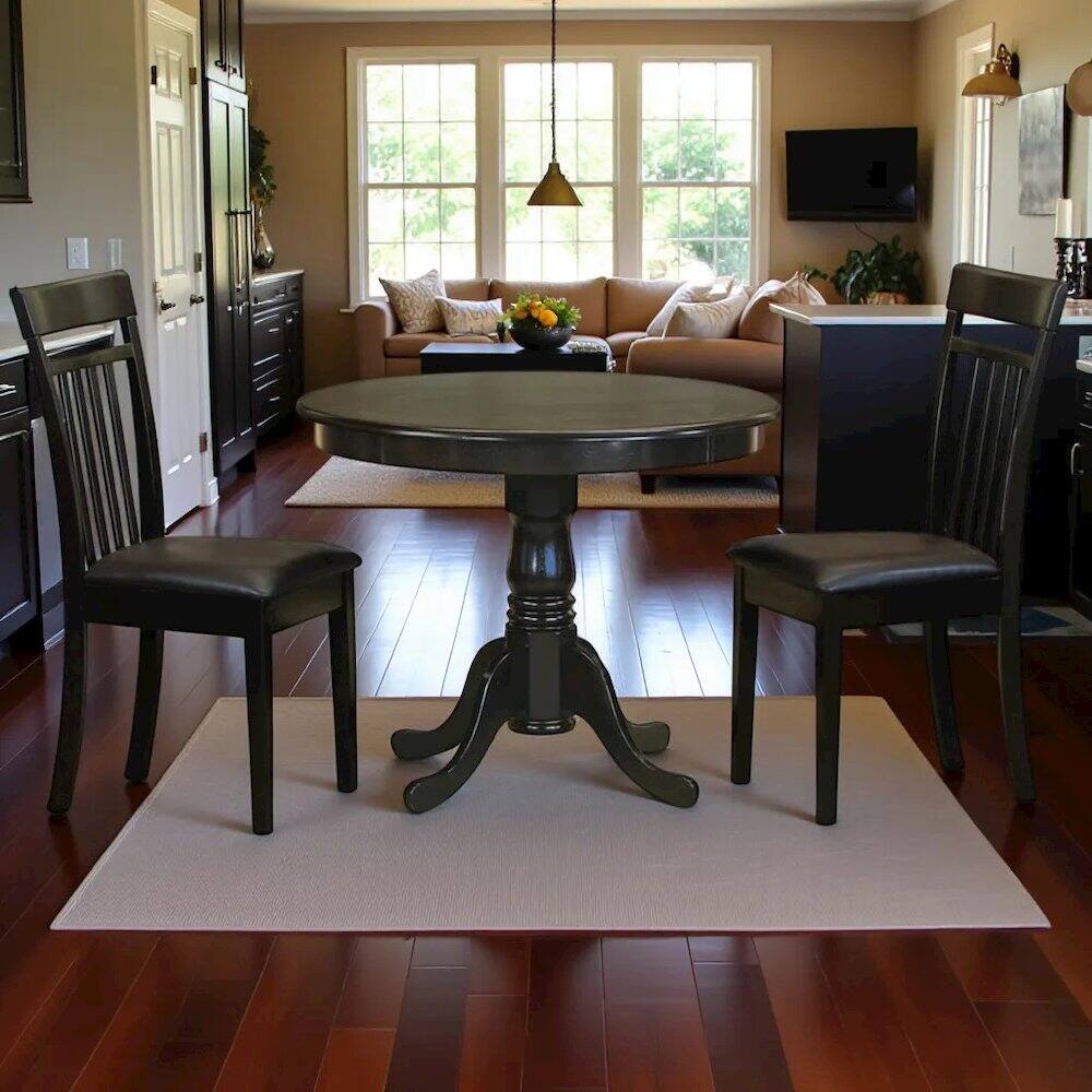Alt View 1. FurniFact - Elegant 3-Piece Dining Table Set – High Top Table and Chairs - Cappuccino.