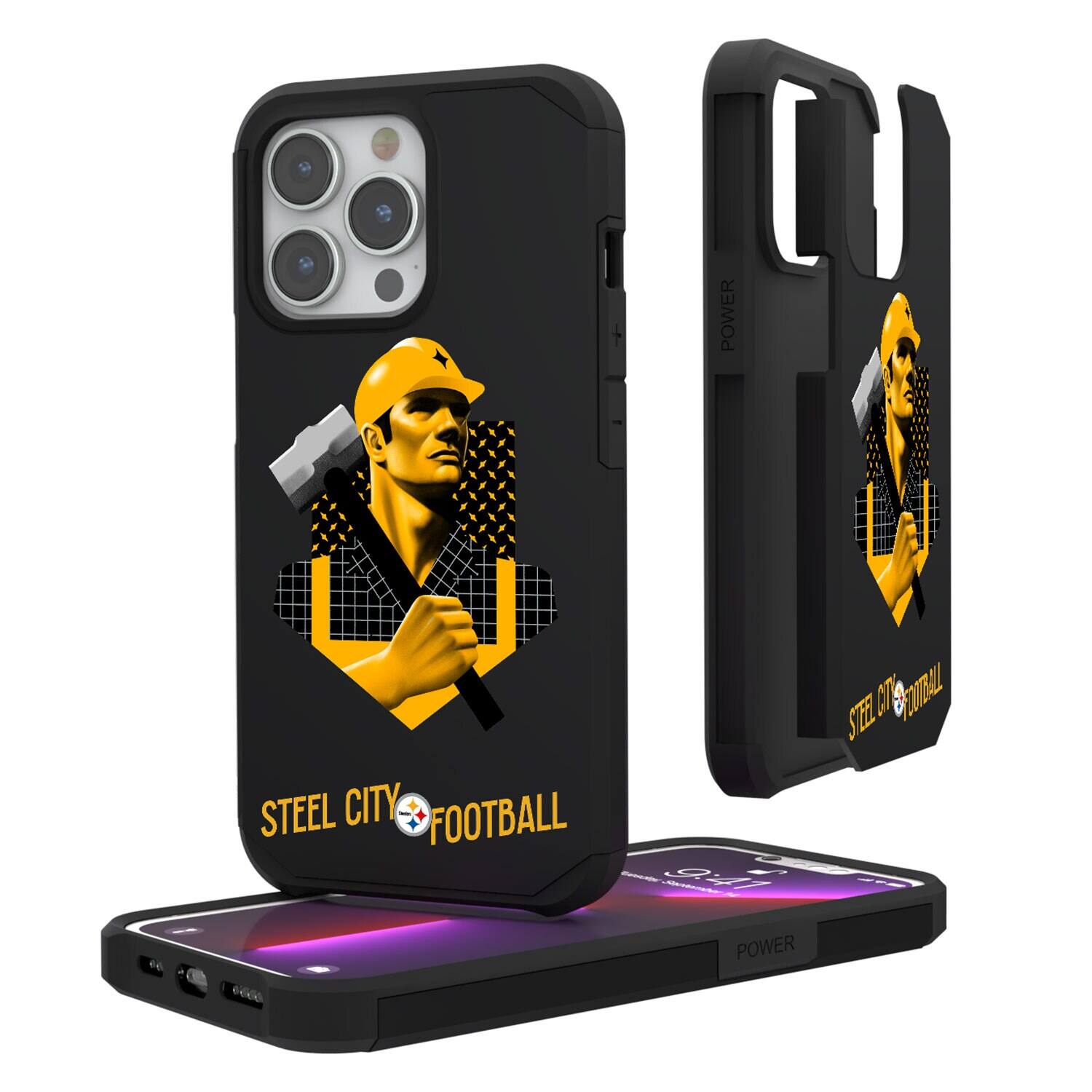 Keyscaper - NFL - Pittsburgh Steelers iPhone Rugged Case - 15 Pro Max - Black price history on PriceWatchPro