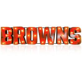 Imperial - Cleveland Browns 9'' x 41.5'' Lighted Recycled Metal Sign - Multicolor