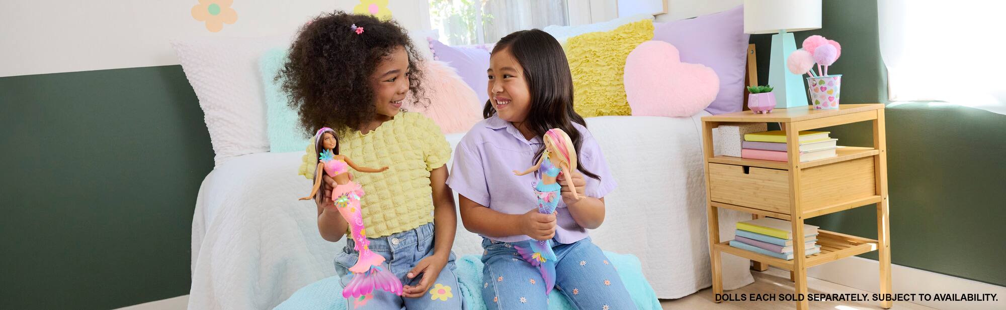 DOLLS EACH SOLD SEPARATELY. SUBJECT TO AVAILABILITY.