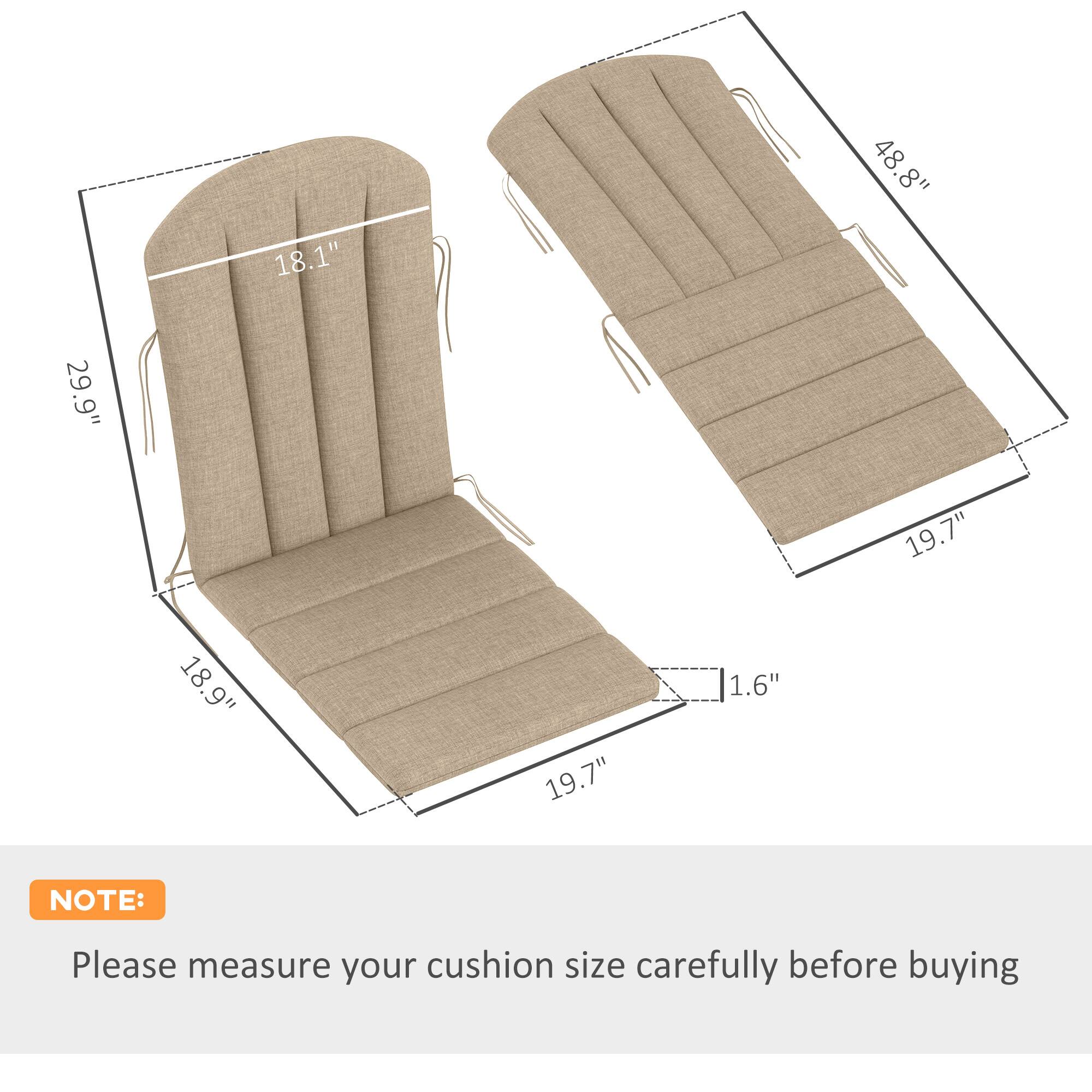 18.1", 29.9", 48.8", 19.7", 18.9", 19.7", 1.6" NOTE: Please measure your cushion size carefully before buying