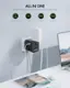 The text on the image reads "ALL IN ONE Charge 7 Devices at Once, Unique Dual AC Outlet Design Universal Socket US Socket 3 USB-A 2 USB-C Epicka." This text is grouped and corrected as follows:

"ALL IN ONE Charge 7 Devices at Once, Unique Dual AC Outlet Design Universal Socket US Socket 3 USB-A 2 USB-C Epicka."