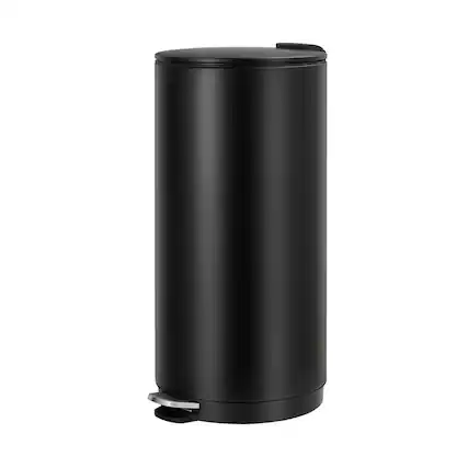 Front. Acekool - 8 Gallon Round Trash Can 30 Liter, Soft Close Lid, Foot Pedal, Removable Inner Bucket, for Kitchen Bathroom Office - Black.