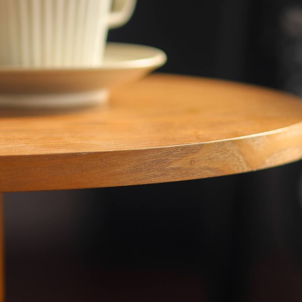 Back. Loheer - Loheer Round Side Table Light Oak Spindle Leg Mid-Century Modern Solid Wood Pedestal End Table for Living Room - Light Oak.