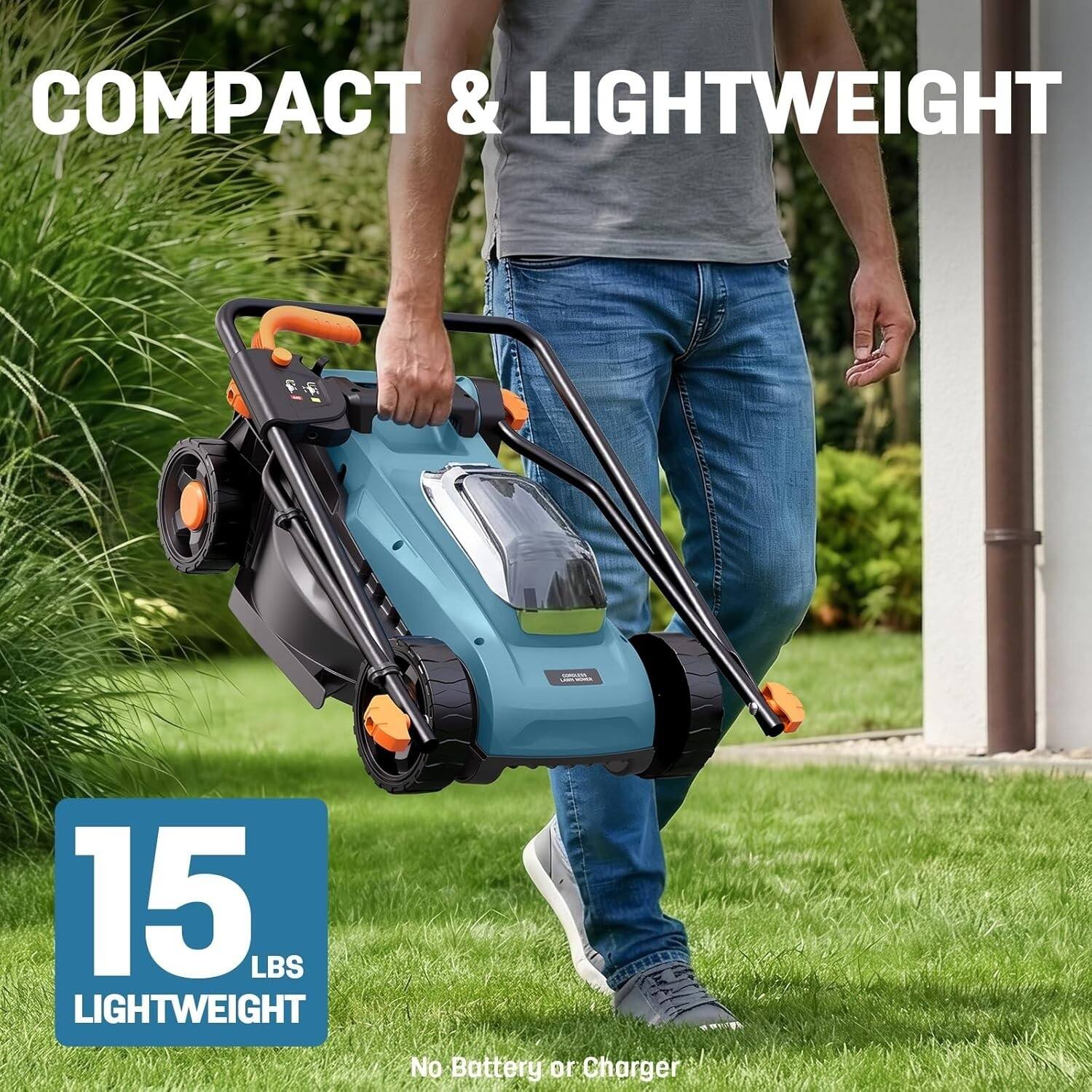 COMPACT & LIGHTWEIGHT  
15 LBS LIGHTWEIGHT  
No Battery or Charger
