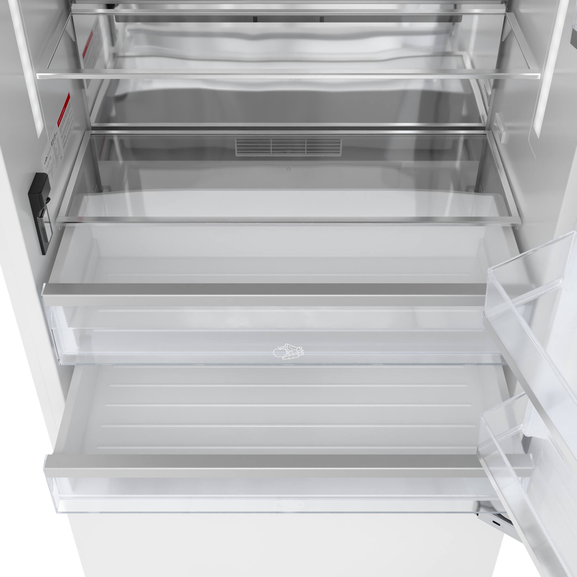 Alt View 5. Koolmore - 36 In. 2 door Panel Ready Refrigerator and Freezer With Ice maker, Water dispenser, Frost Free - 19.7 Cubic Feet - White.
