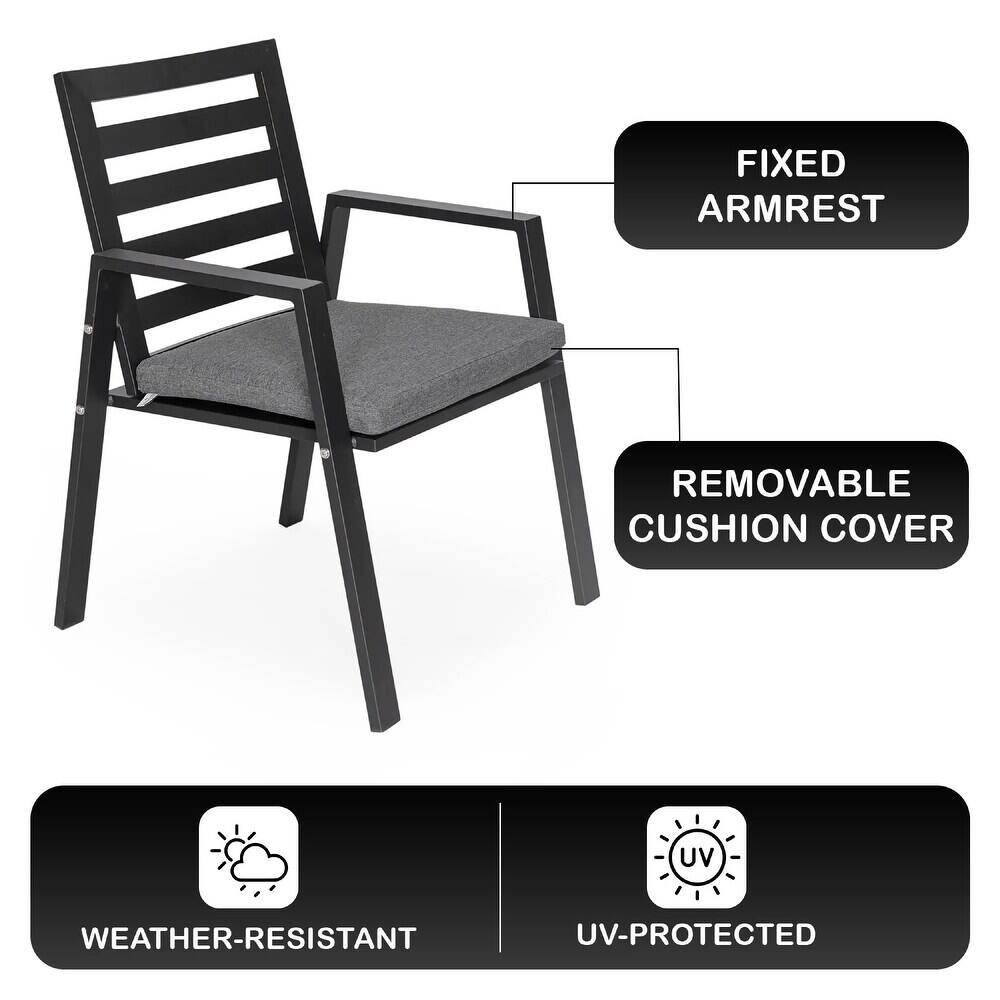FIXED ARMREST  
REMOVABLE CUSHION COVER  
UV WEATHER-RESISTANT  
UV-PROTECTED