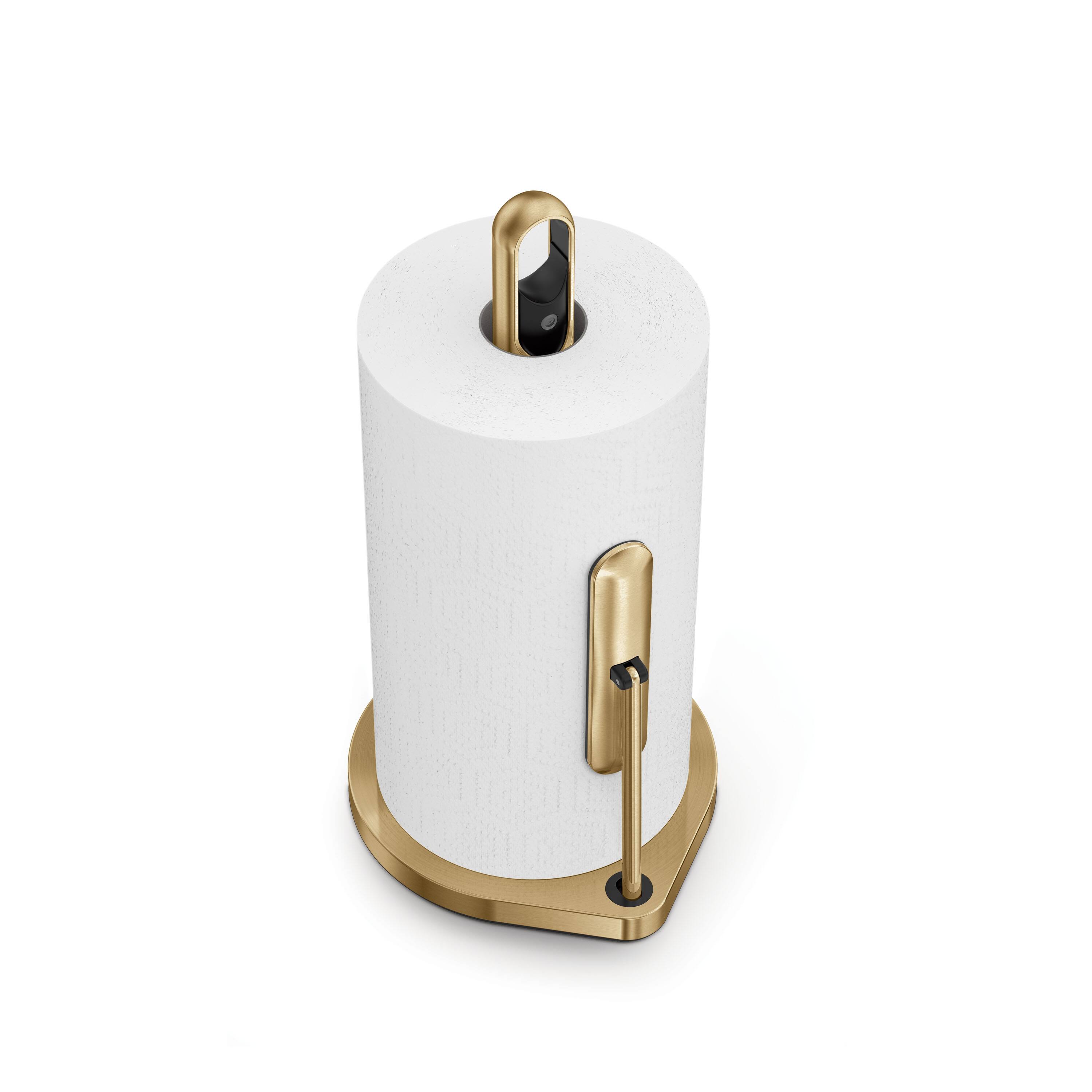 Alt View 5. simplehuman - paper towel holder with spray, brass - Brass.