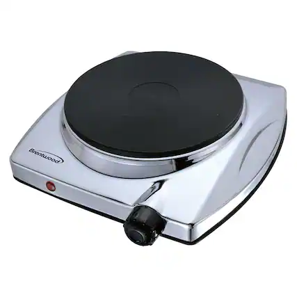 Front. Brentwood - Brentwood Electric 1000W Single Hotplate in Chrome - Chrome.
