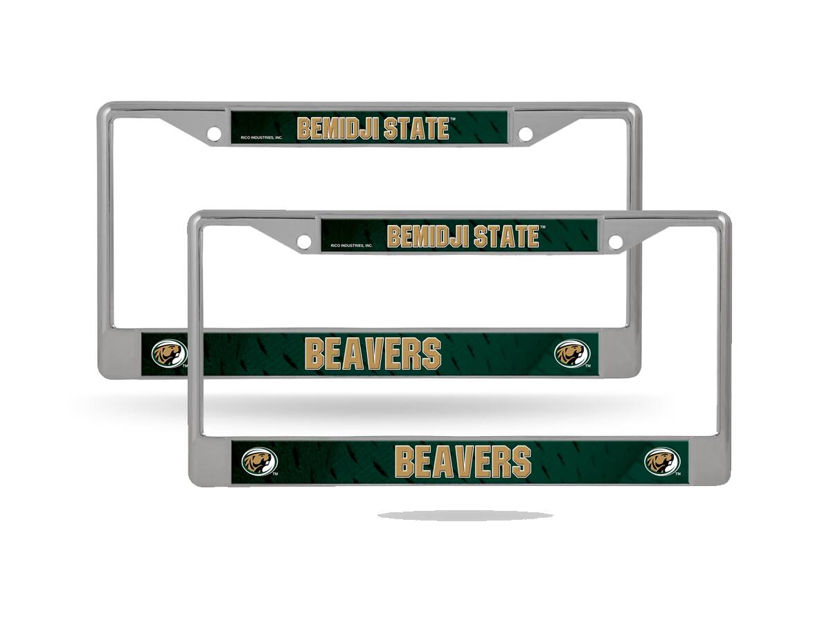 Bemidji State Beavers Chrome Metal License Plate Frame - Set of 2 Frames