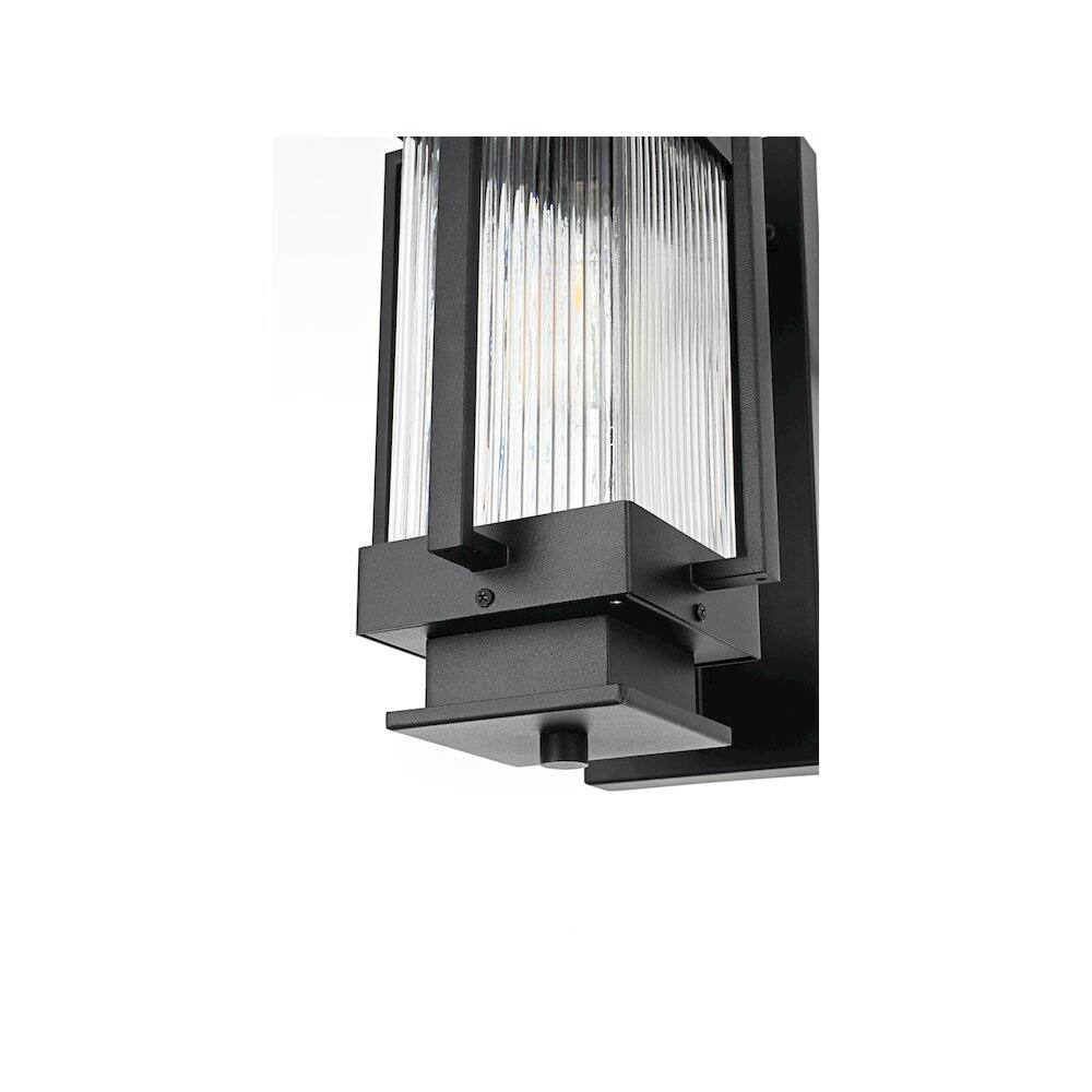 Alt View 1. Elegant Lighting - Harlan 7 inch Outdoor Pendant in Black - Black.