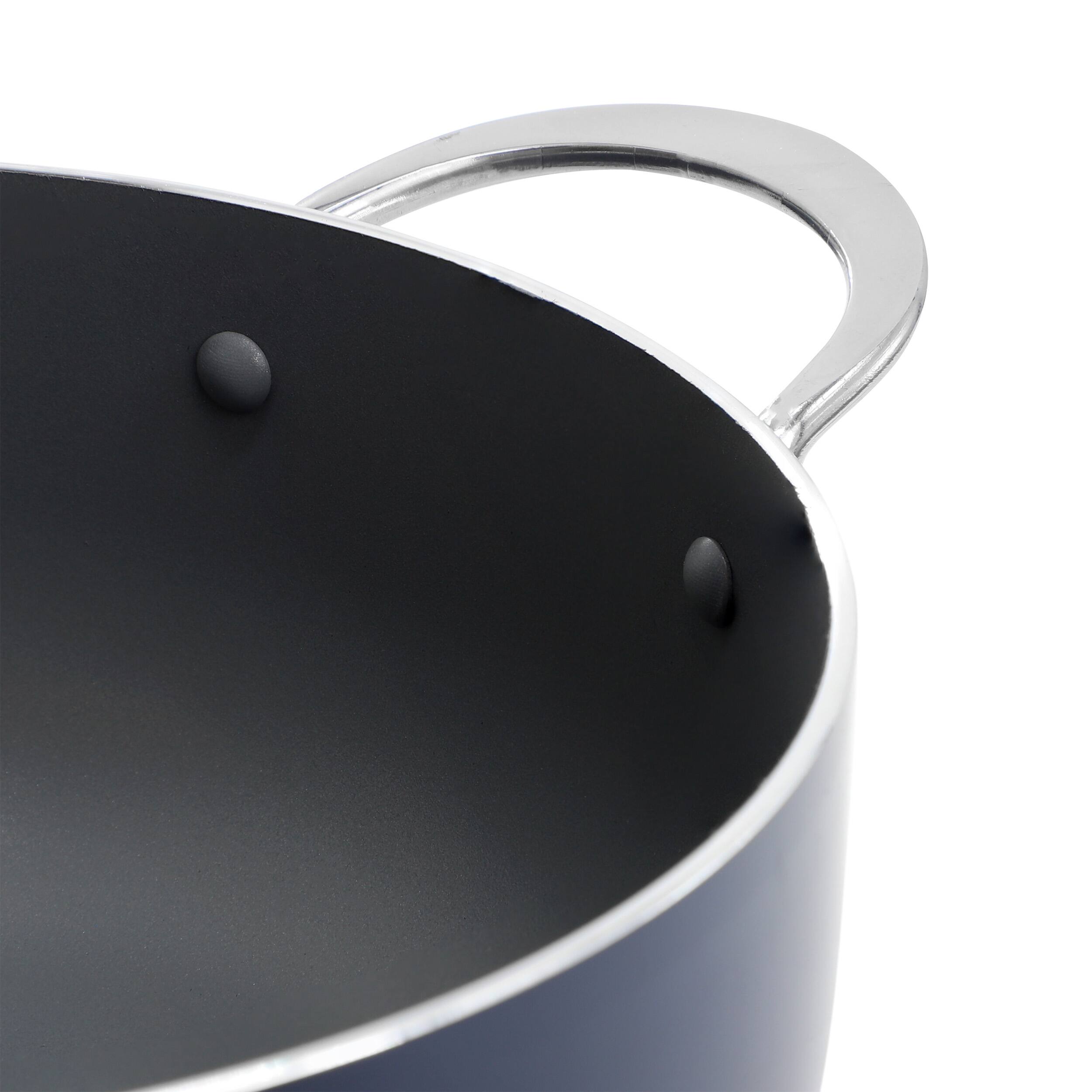 Alt View 4. Oster - Oster Cartagena 3.8 Quart Nonstick Aluminum Caldero with Lid in Dark Blue - Dark Blue.