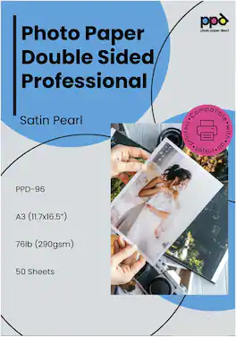 Photo Paper Direct - Satin Pearl Double Sided Photo Paper (Brochure Paper) 11x17 for Inkjet Printers (50 sheets/290 gsm) - White