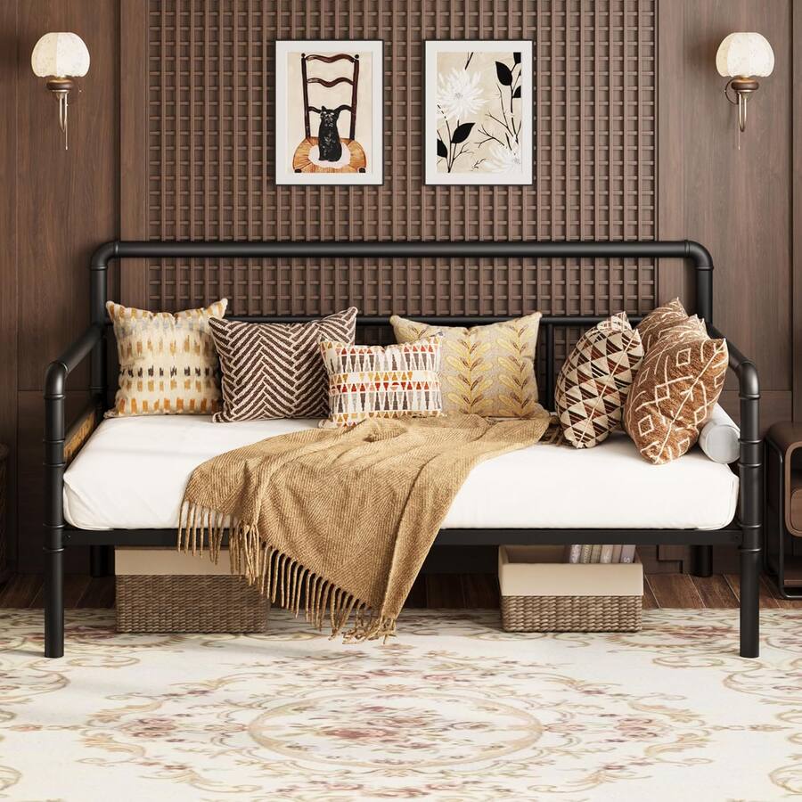 GARVEE Twin Daybed Frame, Classic Headboard Design, Metal & MDF Sofa ...