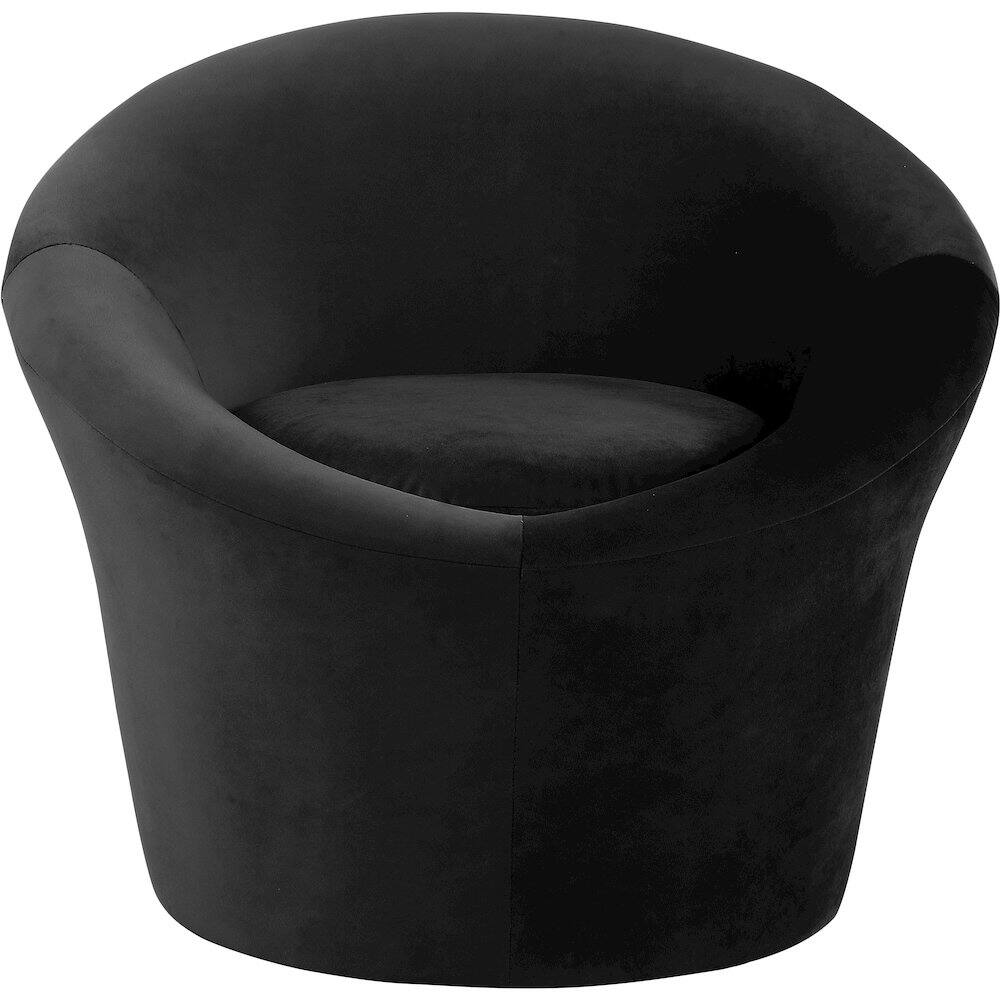 Alt View 2. Meridian Furniture - Tristan Black Velvet Accent Chair - Black.